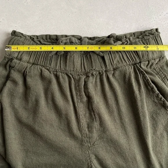 Hollister Olive Green High Waist Cotton Viscose Linen Lightweight Jogger Pants S - Picture 3 of 7